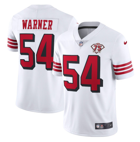 Men's San Francisco 49ers Active Player Custom 2021 White 2nd 75th Anniversary 2nd Alternate Vapor Untouchable Limited Stitched Football Jersey